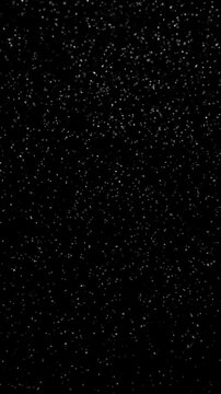 Floating Dust Particles Animation, Fine Particle Overlay, White Dust Specks on Black Background