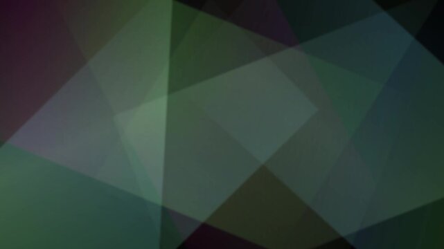Abstract geometric background composed of overlapping translucent triangles in muted green and purple tones.