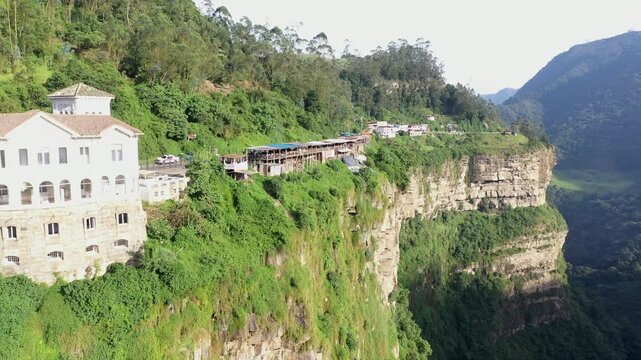Tequendama Falls Museum above a forested canyon