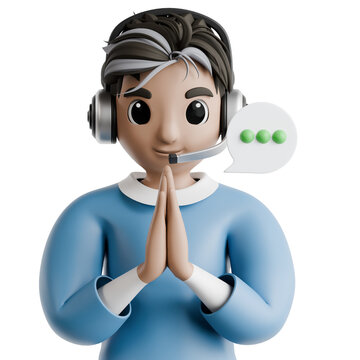 Polite Customer Care 3D Illustration