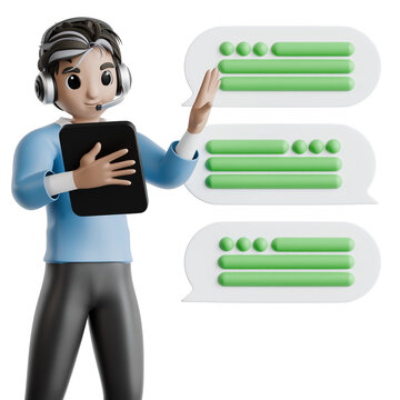 Live Chat Operator 3D Illustration