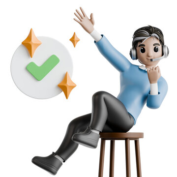 Verified Service Success 3D Illustration