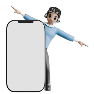 Mobile App Guidance 3D Illustration