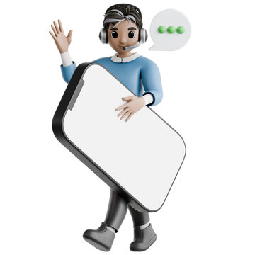 Message Board Interaction 3D Illustration