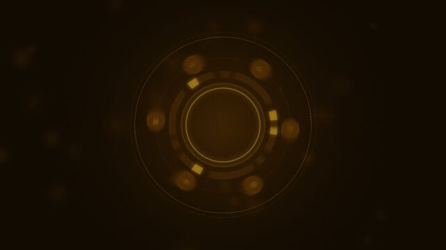 Plan 53 digital hud interface with glowing circular data loading animation