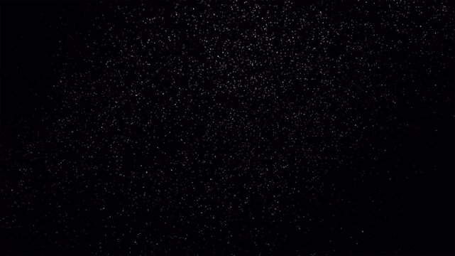Floating Dust Particles Animation, Fine Particle Overlay, Atmospheric Dust Specks on Black Background