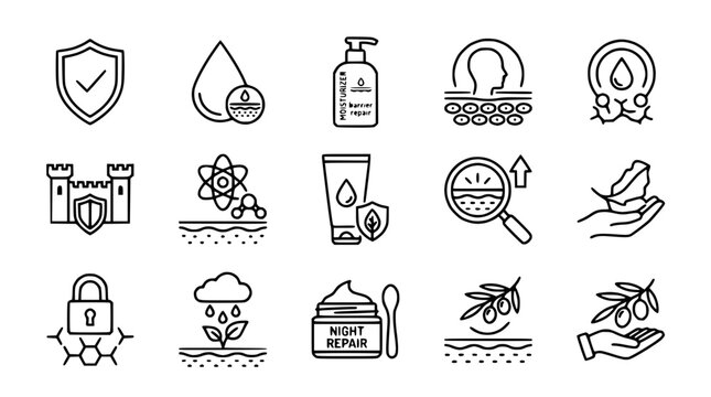 Skincare Icons: Protection, Repair, Hydration, and Natural Ingredients