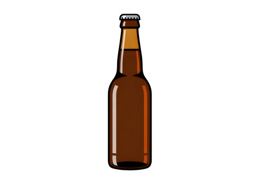 Pixel art brown beer bottle icon for retro video game