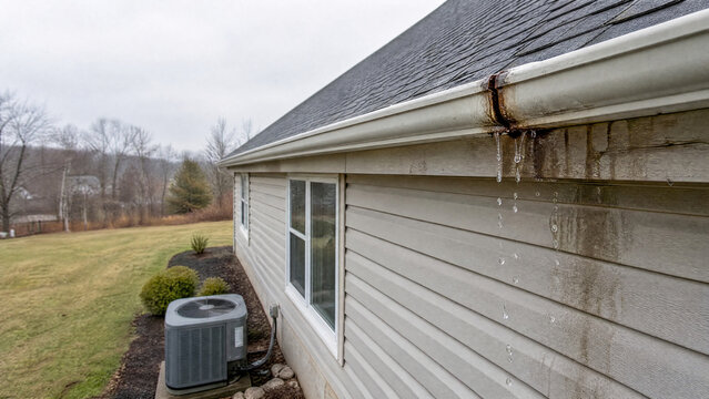 Water leaking from a gutter joint