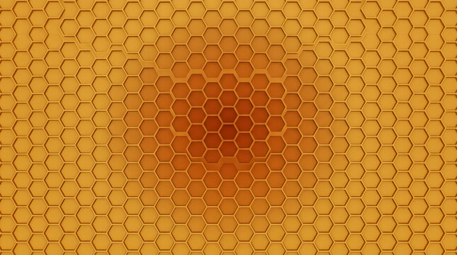 Golden yellow hexagonal honeycomb pattern background with warm lighting effect honeycomb hexagonal background geometry abstract metallic seamless