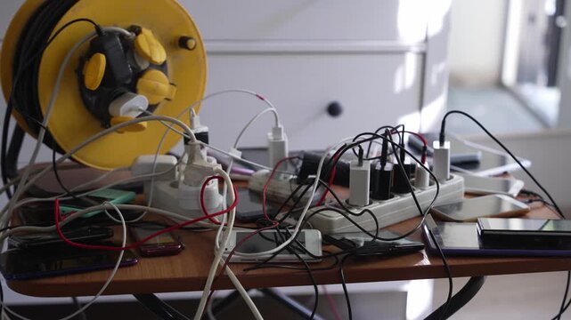 Disaster Relief Charging Station for Phones and Batteries. Emergency Charging Station