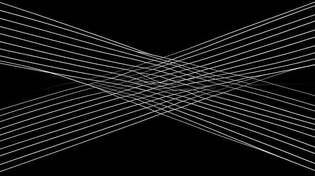 Abstract geometric lines on black background, modern minimalist geometric design with elegant flowing shapes, sleek contemporary pattern, subtle visual texture, sophisticated dark backdrop, futuristic