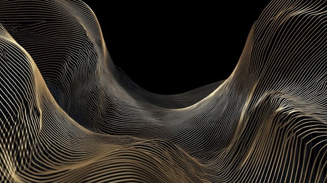 Luxury black line abstract background with elegant flowing curves, intricate minimalist patterns, sophisticated modern design, premium dark backdrop, artistic geometric elements, refined decorative te