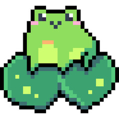 Fototapeta premium cute pixel art frog