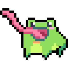 Fototapeta premium cute pixel art frog