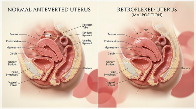 Healthy Uterus Versus Uterine Retroflexion Posterior Fundal Deviation and Cervical Anterior Position