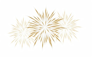 Fototapeta premium Golden firework burst isolated on white background