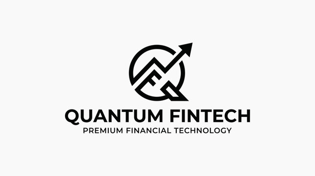 Minimalist fintech logo with rising arrow icon on white background