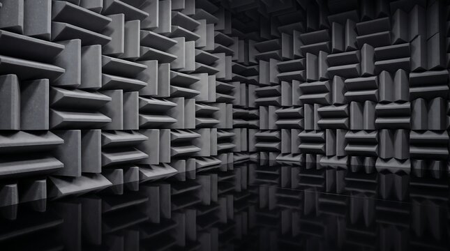 Anechoic Chamber with Acoustic Foam Wedges and Reflective Floor