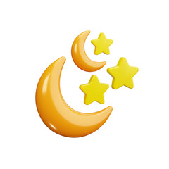 crescent moon 3d render icons © HacaStudio