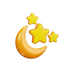 crescent 3d render icons © HacaStudio