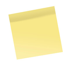A blank yellow sticky note memo paper isolated on transparent background © Ayush