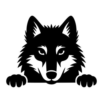 Wolf Peeking Over Edge