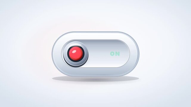 Sleek White Toggle Switch with Green and Red Indicators - Modern UI Element for OnOff Functionality.