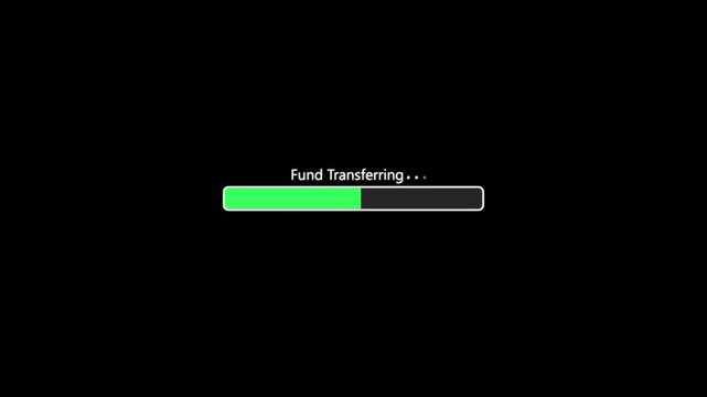 Premium fintech animation featuring digital payment transfer progress and modern banking interface elements, ideal for financial applications, websites and business presentations.
