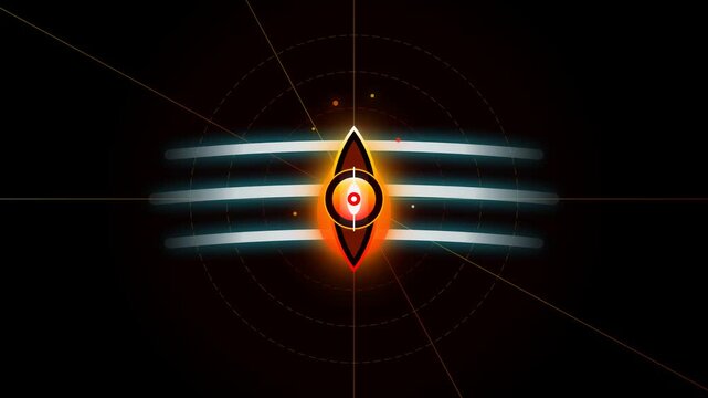 Cosmic Divine Third Eye Symbol Glowing With Mystical Radiant Energy In Deep Space Background

