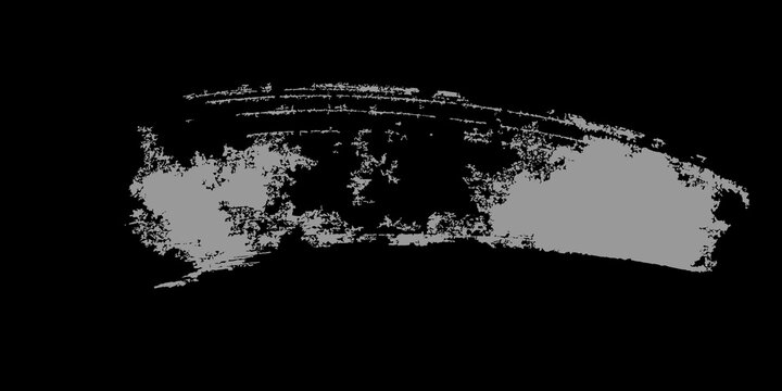 Textured gray paint brush stroke isolated on black background with abstract isolated brushstroke paintstroke background creative watercolor artistic brushwork minimalist material painterly