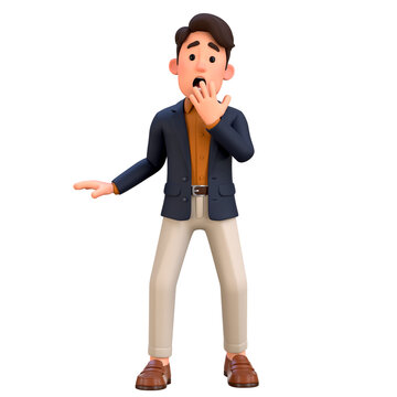 3D Professional Businessman Character Surprised Expression