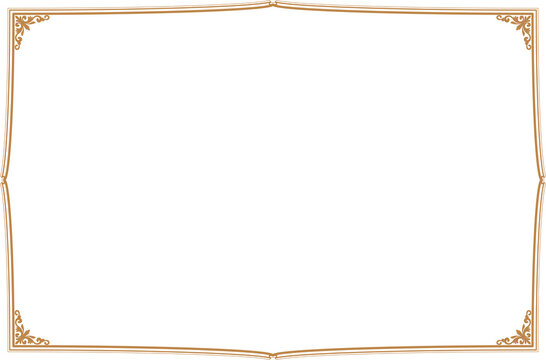 Classic Certificate Frame Vector Template with Elegant Corner Ornaments Gold. 32