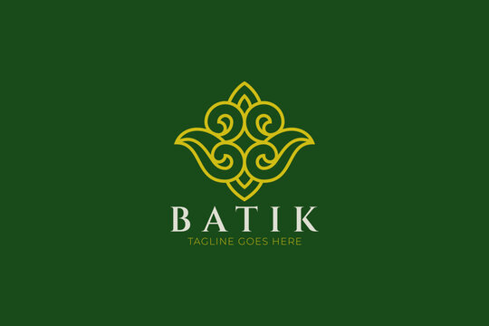 Modern Ethnic Batik Ornament Elegant Logo Vector Illustration