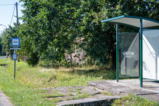 Csesztreg bus stop in rural Hungary