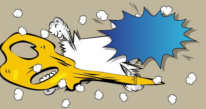 Cartoon background animation, comic book backdrop video. Retro comics pop art design.