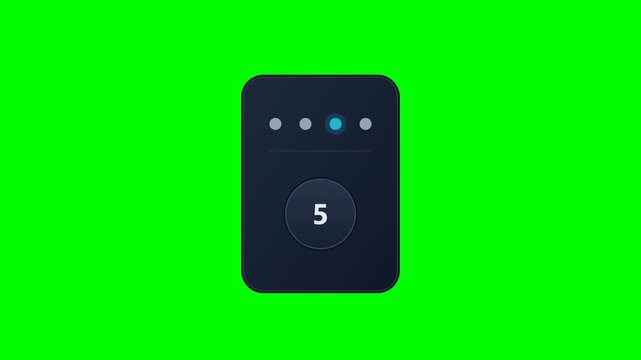 PIN Pad Number Press - Animated Security Input on Greenscreen