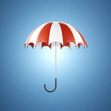 Umbrella on blue background