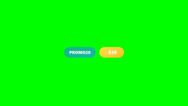 Promo Code Applied - Animated Checkout Discount on Greenscreen