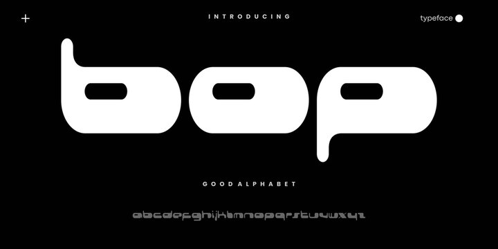 Bop alphabet Abstract minimal modern alphabet fonts. Typography technology vector illustration