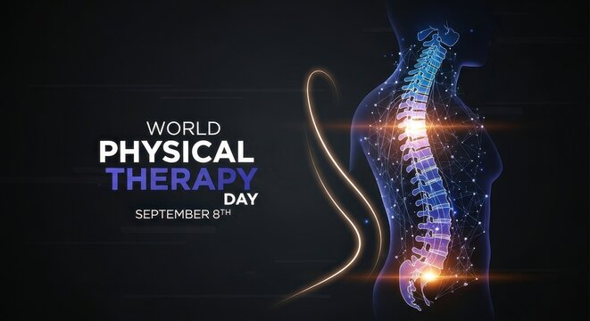World Physical Therapy Day illustration with spine