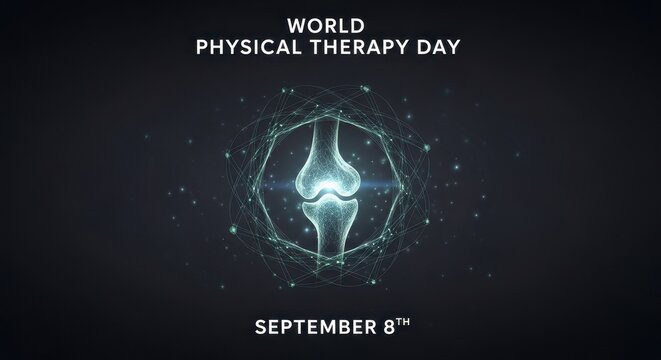 World Physical Therapy Day illustration with knee joint