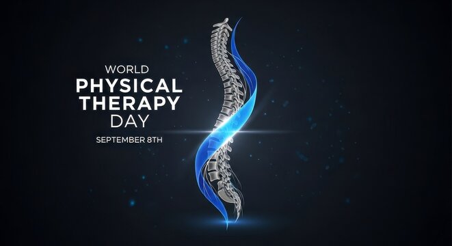 World Physical Therapy Day illustration with spine