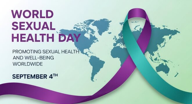 World Sexual Health Day promotional poster with globe