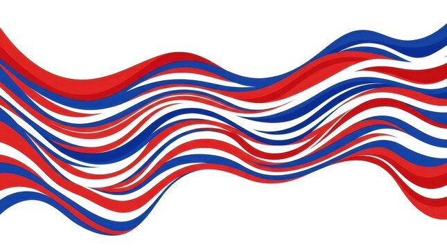 Abstract red blue and white wavy lines flow pattern design
