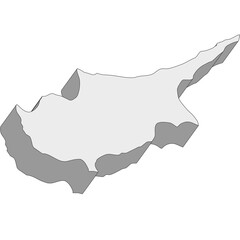 3D map dimension - continent Asia country Cyprus © badrpost