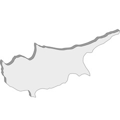 3D map dimension - continent Asia country Cyprus © badrpost