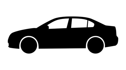 Fototapeta premium Side profile silhouette of a modern sedan car