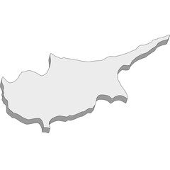3D map dimension - continent Asia country Cyprus © badrpost