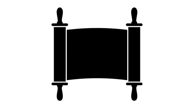 Open torah scroll silhouette on white background